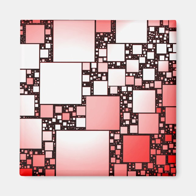 Aimant de danse Carré rouge et blanc (Devant)
