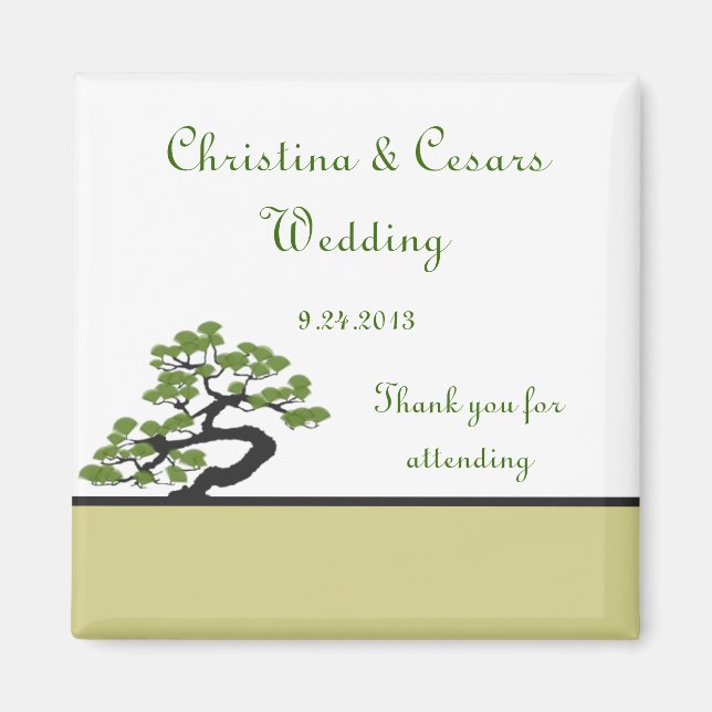 Aimant de déclaration 2"x2" Bonsaï vert japonais T (Devant)