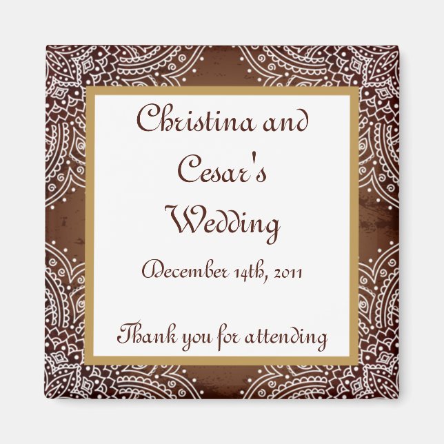 Aimant de déclaration 2"x2" marron marocain profon (Devant)