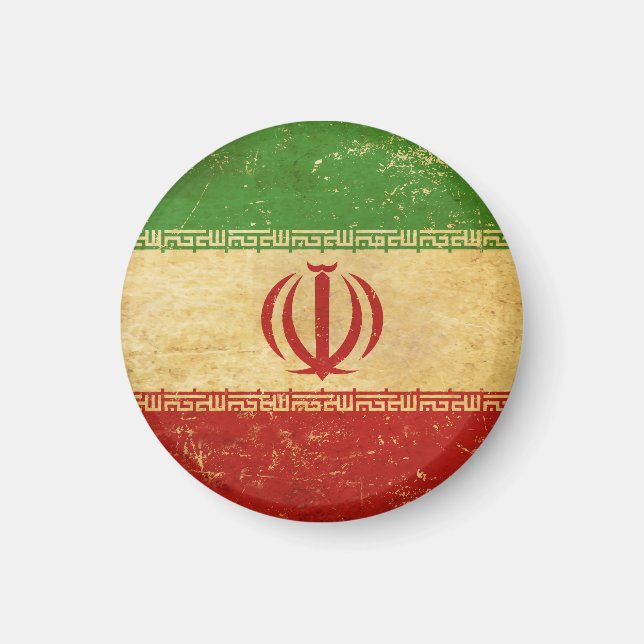 Aimant de design Vintage de drapeau de l'Iran (Devant)