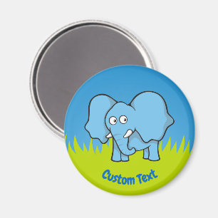 aimant de dessin animé éléphant bleu