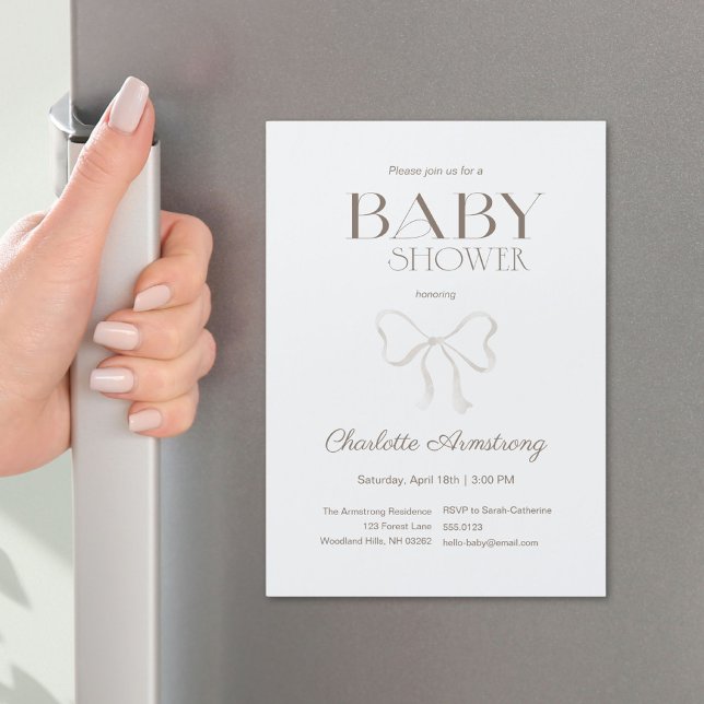 Aimant de douche bébé garçon chic bleu poussiéreux (Light Dusty Blue Chic Bow Baby Boy Shower Magnet ©Susanne Sachers - Sunny Mind 🌞)