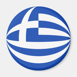 Aimant de drapeau de la Grèce Fisheye