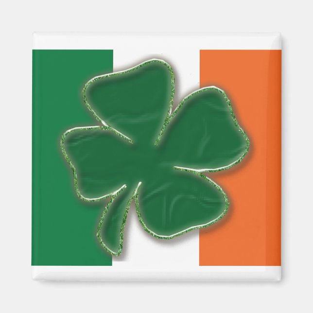 Aimant de drapeau de shamrock (Devant)