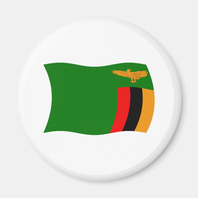Aimant de drapeau de Zambie (Devant)