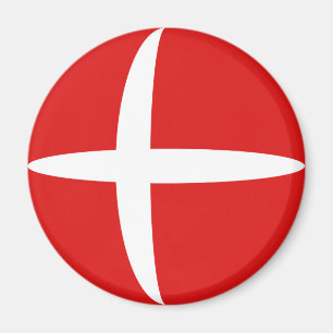 Aimant de drapeau du Danemark Fisheye