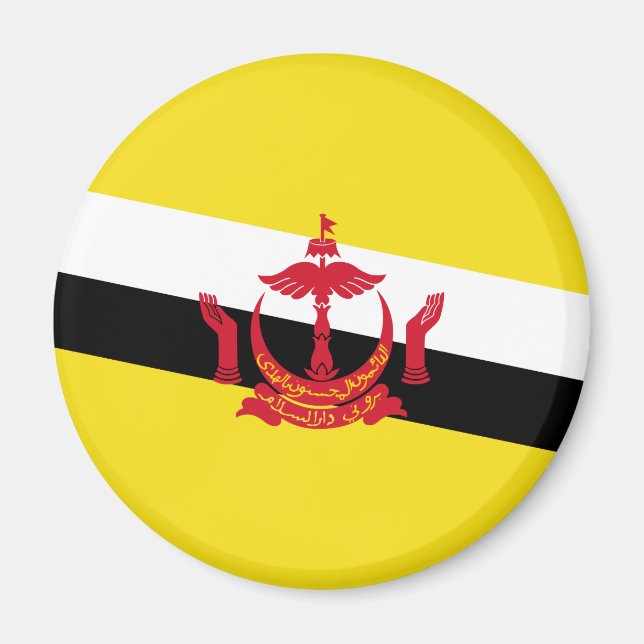 Aimant de drapeau patriotique de Brunei (Devant)