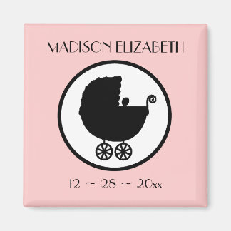 Aimant de Faire-part de naissance en silhouette po