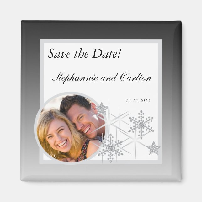Aimant de Faire-part Mariage de diamant d'hiver (Devant)