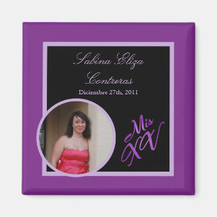 Aimant de Faire-part mauve Mis XV 2 po x 2 po