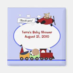 Aimant de faveur de baby shower d'AVION et de
