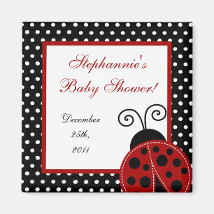 Aimant de faveur de la partie Red Ladybug de 2 po 