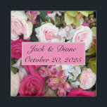 Aimant de faveur de mariage floral<br><div class="desc">Le Mariage Floral Faveur Aimant. Un souvenir personnalisé pour les invités de votre journée spéciale.</div>