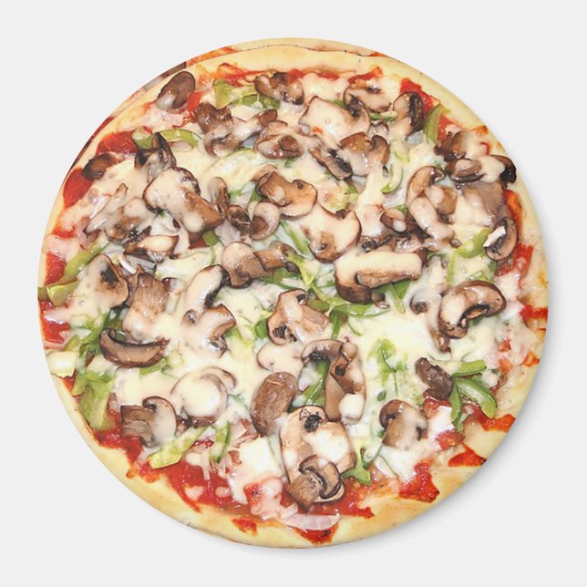 Aimant de fête de la pizza de champignons profonde (Devant)