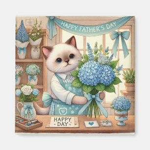 Aimant de Fête des pères de chat pour les papas de