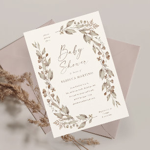 Aimant de Fête Prénatale Floral Élégant Bohème à F