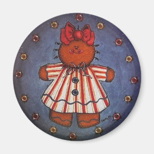 Aimant de fille de pain d'épice
