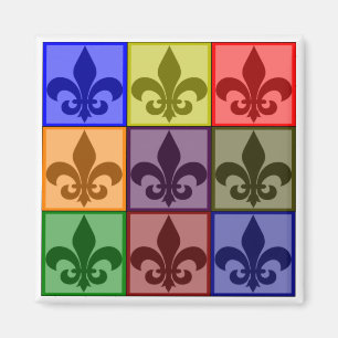 Aimant de Fleur de Lis Square
