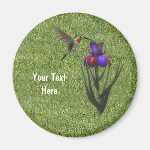 Aimant de fleur d'iris de colibri