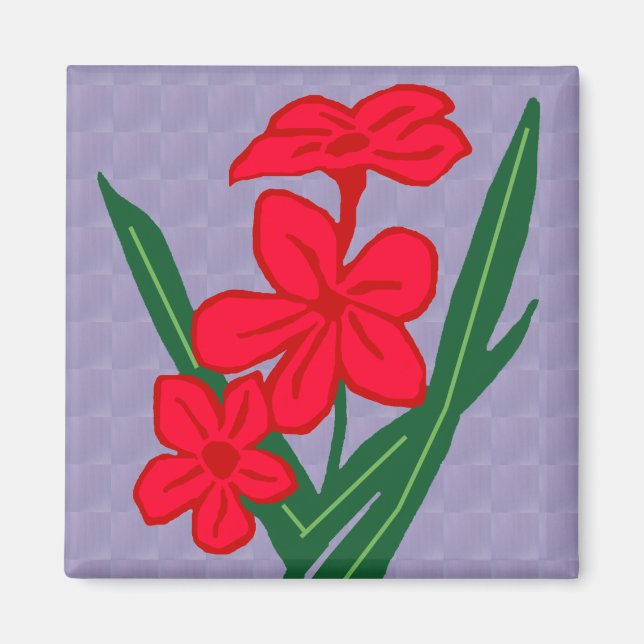 aimant de fleurs rouges (Devant)