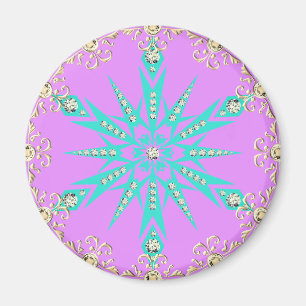 Aimant de flocon de neige rétro diamant