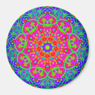 Aimant de floraison de style de mandala de fleur