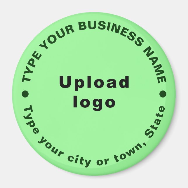 Aimant de forme ronde vert clair de marque commerc (Devant)