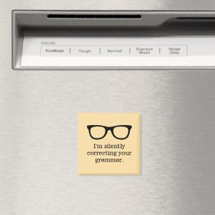 Aimant de frigo drôle avec lunettes de professeur 