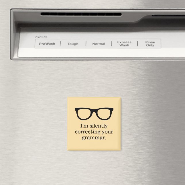 Aimant de frigo drôle avec lunettes de professeur  (In Situ (Lave-vaisselle))