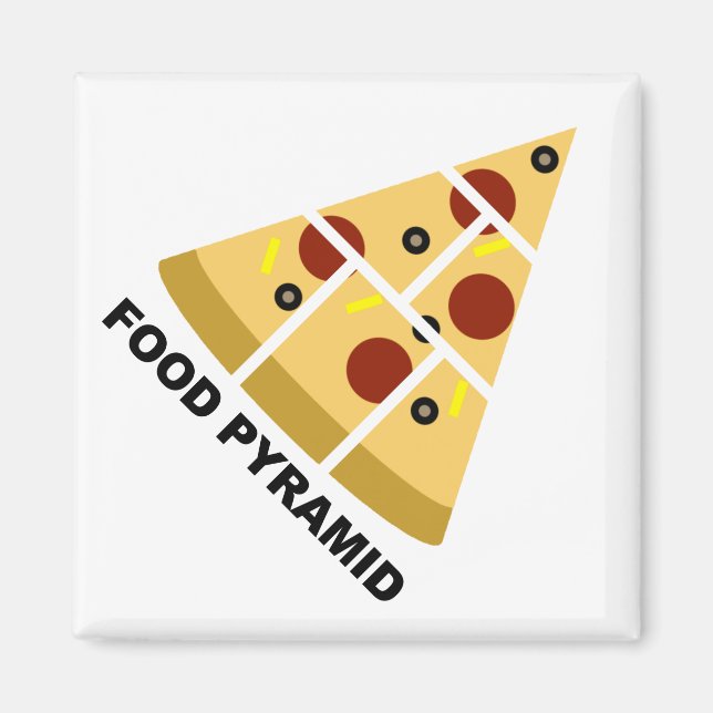 Aimant de Frigo Drôle Pyramide Alimentaire de Pizz (Devant)