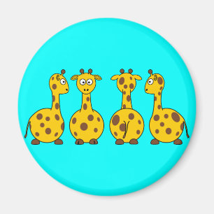 Aimant de girafes de bande dessinée