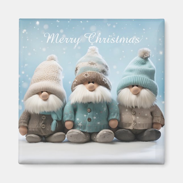 Aimant de Gnome de Noël Mignon (Devant)
