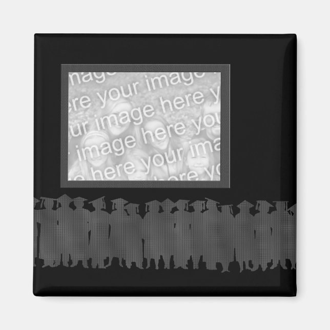 Aimant de graduation photo encadré noir (Devant)