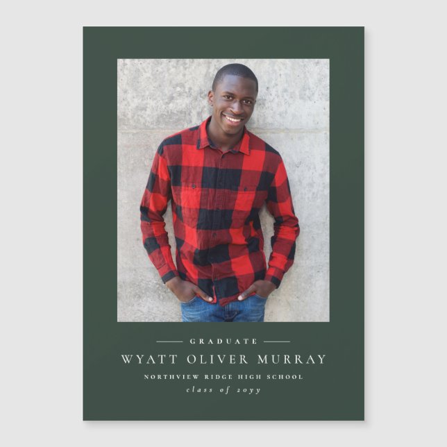 Aimant de graduation vert classique simple (Devant)