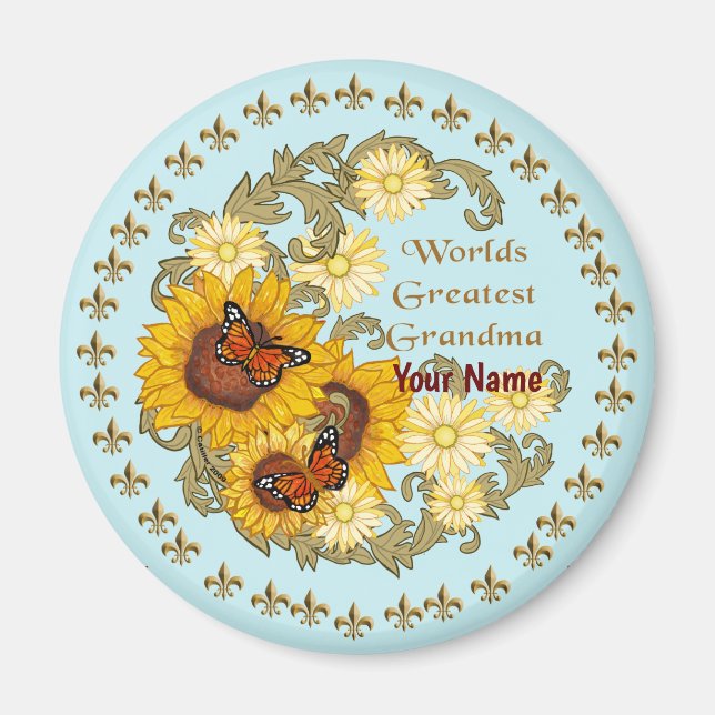 Aimant de grand-mère de tournesol (Devant)