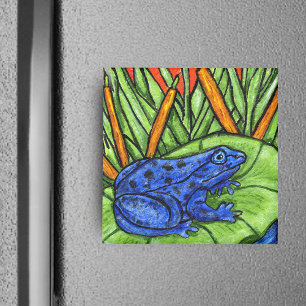 Aimant de grenouille bleu Pois0n