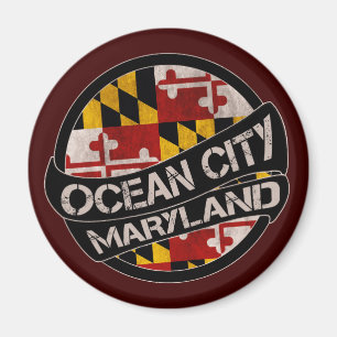 Aimant de grunge drapeau Ocean City Maryland