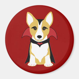 Aimant de Halloween de vampire de corgi