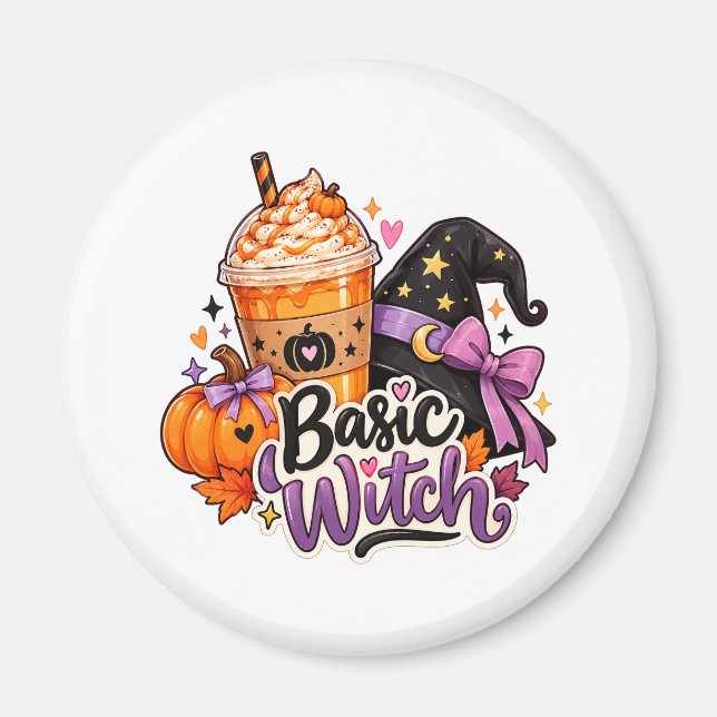 Aimant de Halloween Mignon Sorcière de Base (Devant)