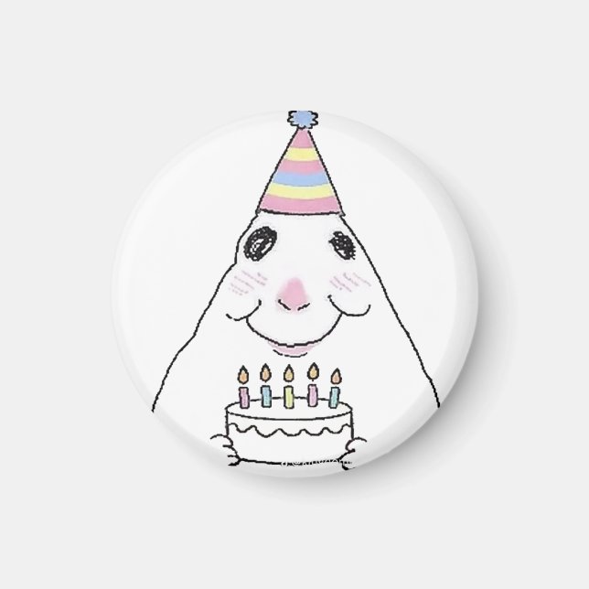 Aimant de hamster drôle d'anniversaire (Devant)