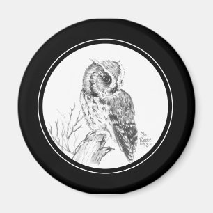 Aimant de hibou de cri strident au crayon