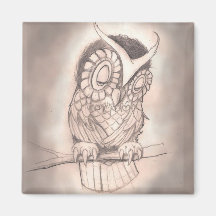 Aimant de hibou endormi