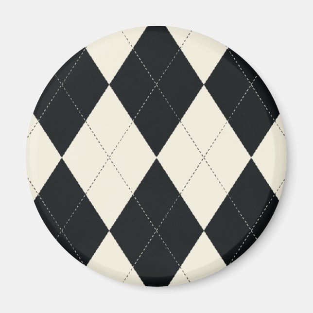 Aimant de Jacquard noir et blanc (Devant)