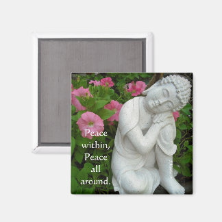 Aimant de jardin Bouddha paisible – Texte Zen modi