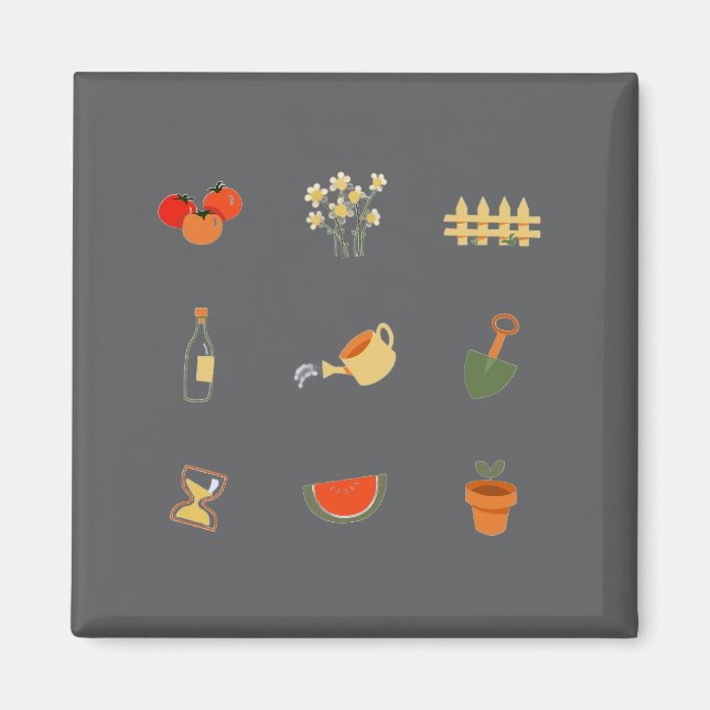 Aimant de jardin gris foncé moderne  (Devant)