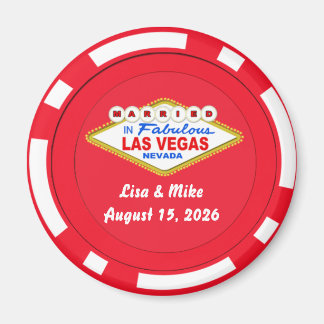 Aimant de jeton de poker marié à Las Vegas