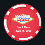 Aimant de jeton de poker marié à Las Vegas<br><div class="desc">Aimant de jeton de poker marié à Las Vegas. Personnalisez facilement le texte avec le modèle de formulaire.</div>