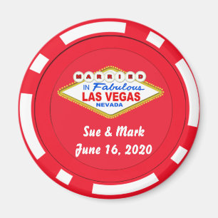 Aimant de jeton de poker marié à Las Vegas
