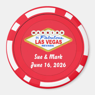 Aimant de jeton de poker marié à Las Vegas