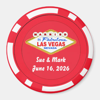 Aimant de jeton de poker marié à Las Vegas